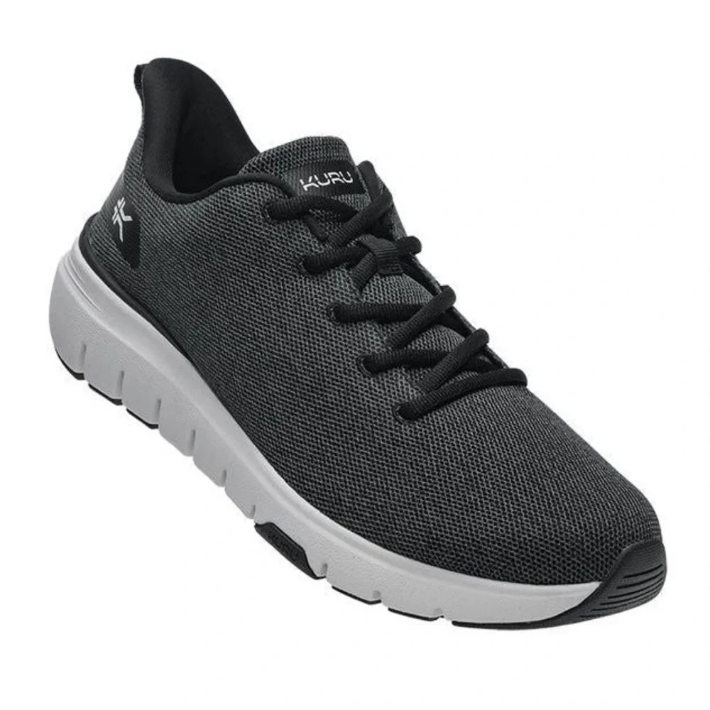KURU Men's Via Flex Black and White Sneakers size 10 wide